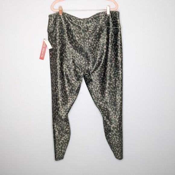 Good American Green Leopard The Ferocious Leggings Size 4XL NWT - Picture 3 of 6